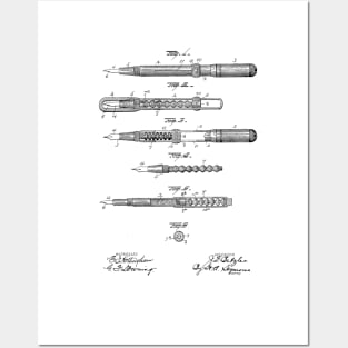 Fountain Pen Vintage Patent Hand Drawing Posters and Art